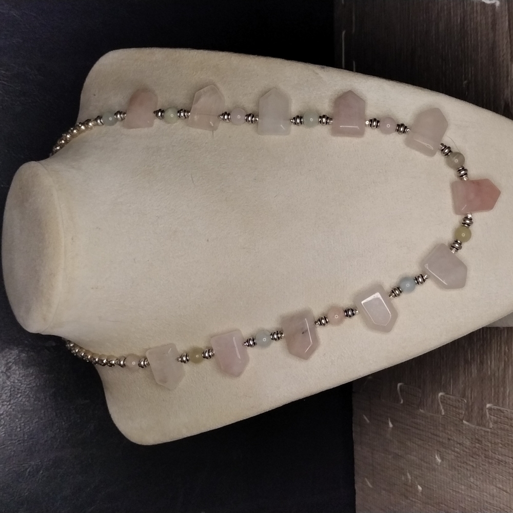 Rose Quartz and Morganite Necklace